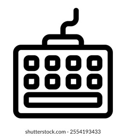 Keyboard computer icon with simple and line style