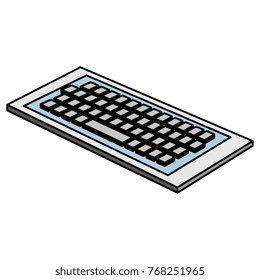 keyboard computer isometric icon