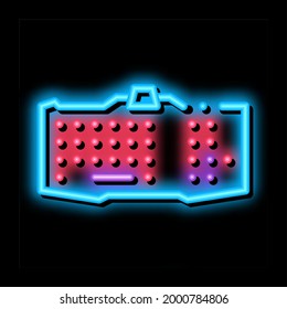 keyboard computer neon light sign vector. Glowing bright icon keyboard computer sign. transparent symbol illustration