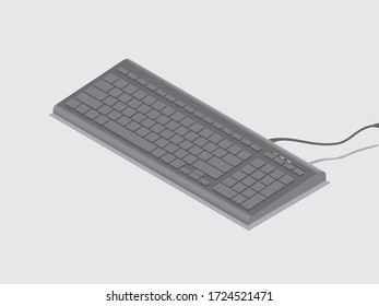 Keyboard for computer on gray background