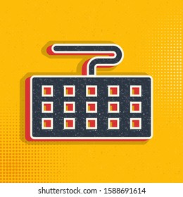 keyboard, computer pop art, retro icon. Vector illustration of pop