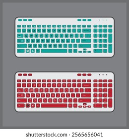 keyboard computer in vector model 