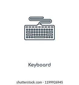 Keyboard concept line icon. Linear Keyboard concept outline symbol design. This simple element illustration can be used for web and mobile UI/UX.