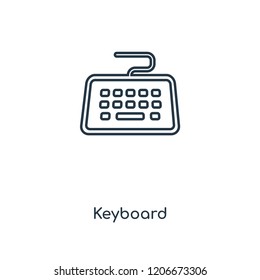 Keyboard concept line icon. Linear Keyboard concept outline symbol design. This simple element illustration can be used for web and mobile UI/UX.