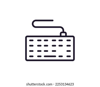 Keyboard concept. Modern outline high quality illustration for banners, flyers and web sites. Editable stroke in trendy flat style. Line icon of device. 