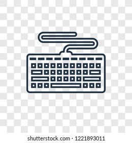 Keyboard concept vector linear icon isolated on transparent background, Keyboard concept transparency concept in outline style