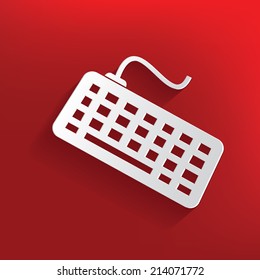Keyboard design on red background,clean vector