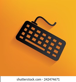 Keyboard design on yellow background,clean vector