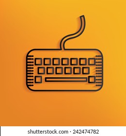 Keyboard design on yellow background,clean vector