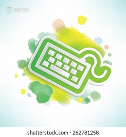Keyboard design,water colour design,clean vector