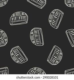 keyboard doodle seamless pattern background