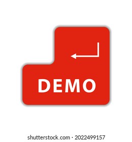 keyboard enter button with word demo. Vector illustration