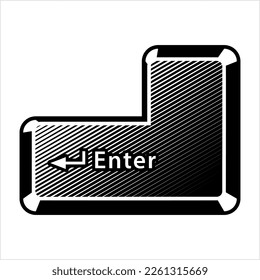 Keyboard Enter Key Icon, Carriage Return Icon Vector Art Illustration