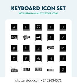 Keyboard fill icon set. Premium quality icon collection. Best for web and mobile app designs.
