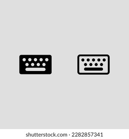 relleno de teclado y conjunto de iconos de esquema gráfico vectorial aislado