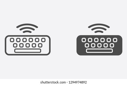 Keyboard filled and outline vector icon sign symbol