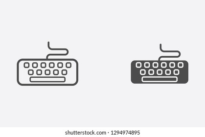 Keyboard filled and outline vector icon sign symbol