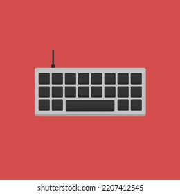 ilustración de icono plano de teclado en fondo rojo