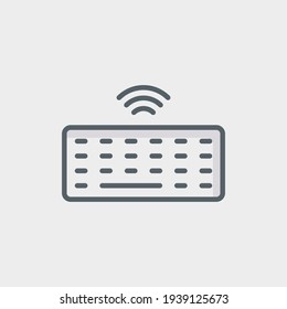Icono plano de teclado aislado en fondo blanco