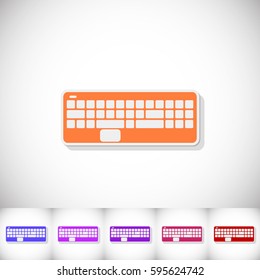 Keyboard. Flat sticker with shadow on white background. Vector illustration