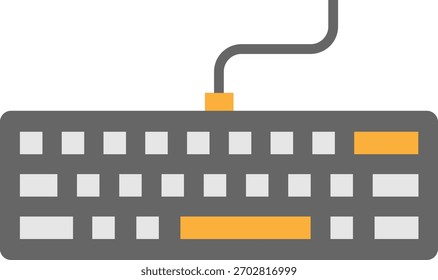 Ilustração de ícone de vetor plano de teclado