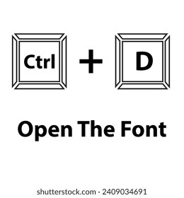 keyboard flat vector illustration. Ctrl+D. hotkeys vector