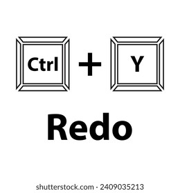 keyboard flat vector illustration. Ctrl+Y. hotkeys vector