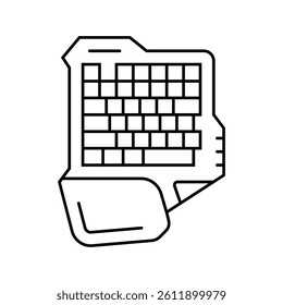 keyboard gaming pc line icon vector. keyboard gaming pc sign. isolated contour symbol black illustration