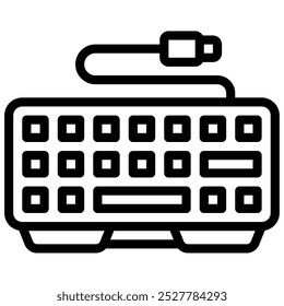 Ilustração do ícone de vetor de jogos do teclado