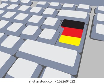 Keyboard with Germany flag,social network concept,vector illustration
