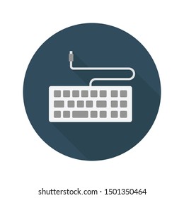 keyboard glyph flat vector icon