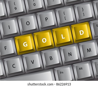 Tastatur mit goldenen Tasten