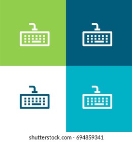 Keyboard green and blue material color minimal icon or logo design