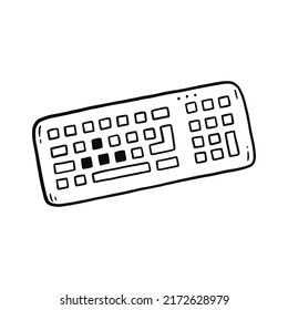 Keyboard hand drawn doodle element. Sketch line style. Vector illustration isolated.