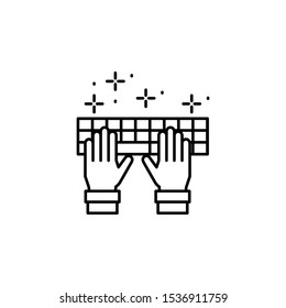 Keyboard hands icon. Element of copywriting icon