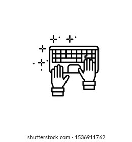 Keyboard hands icon. Element of copywriting icon