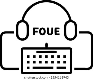 Keyboard and Headphones with Focus Time text isolated on white background concept as Camera movement Highlight the keyboard and headphones emphasizing the focus on work. Scene Mode