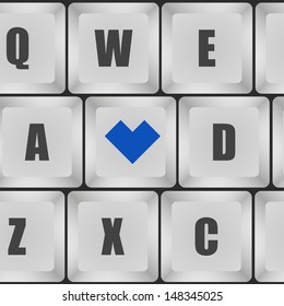 Keyboard with a heart