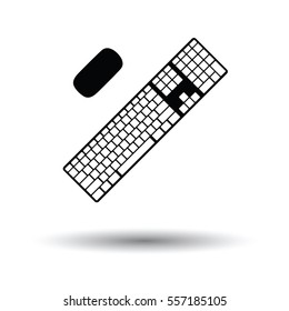 Keyboard icon. Black background with white. Vector illustration.
