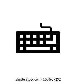 Keyboard Icon in black flat design on white background, for your web site design, app, logo, UI
