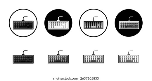 Keyboard icon Black line art vector logo set