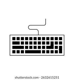 Keyboard Icon Black Stroke Vector Design