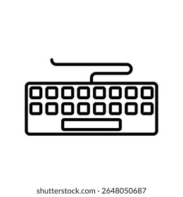 Keyboard icon. Black vector illustration.