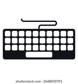 Keyboard icon. Black vector illustration.