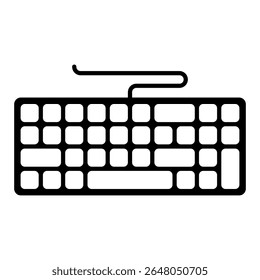 Keyboard icon. Black vector illustration.
