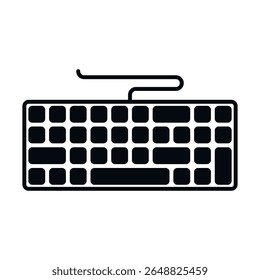 Keyboard icon. Black vector illustration.