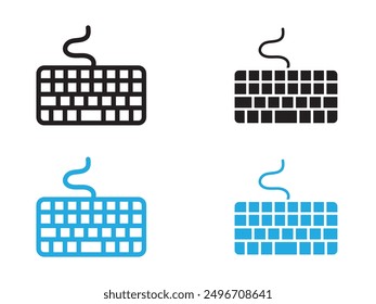 Keyboard icon black and white vector outline sign