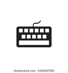 Keyboard icon black and white vector sign