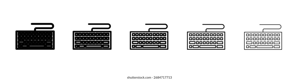 Icono de teclado signo de Vector blanco y negro