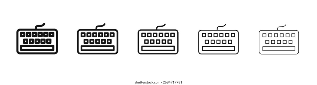 Ícone de teclado sinal de vetor preto e branco
